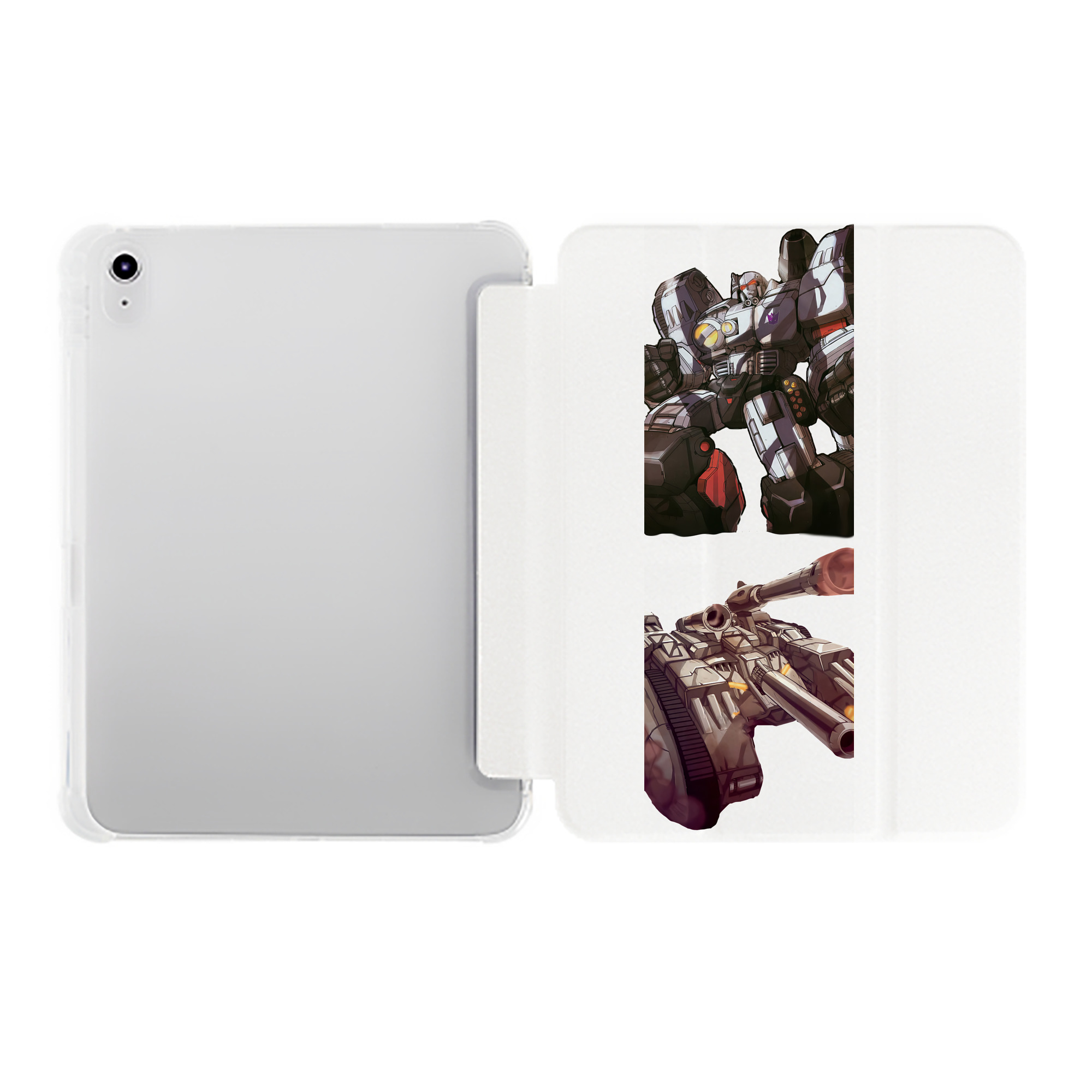 （画像用） Transformers トランスフォーマー IPad ケース ペン収納付き 三つ折りスタンド PUレザー×シリコン 対応機種9.5/10.5/10.9インチ